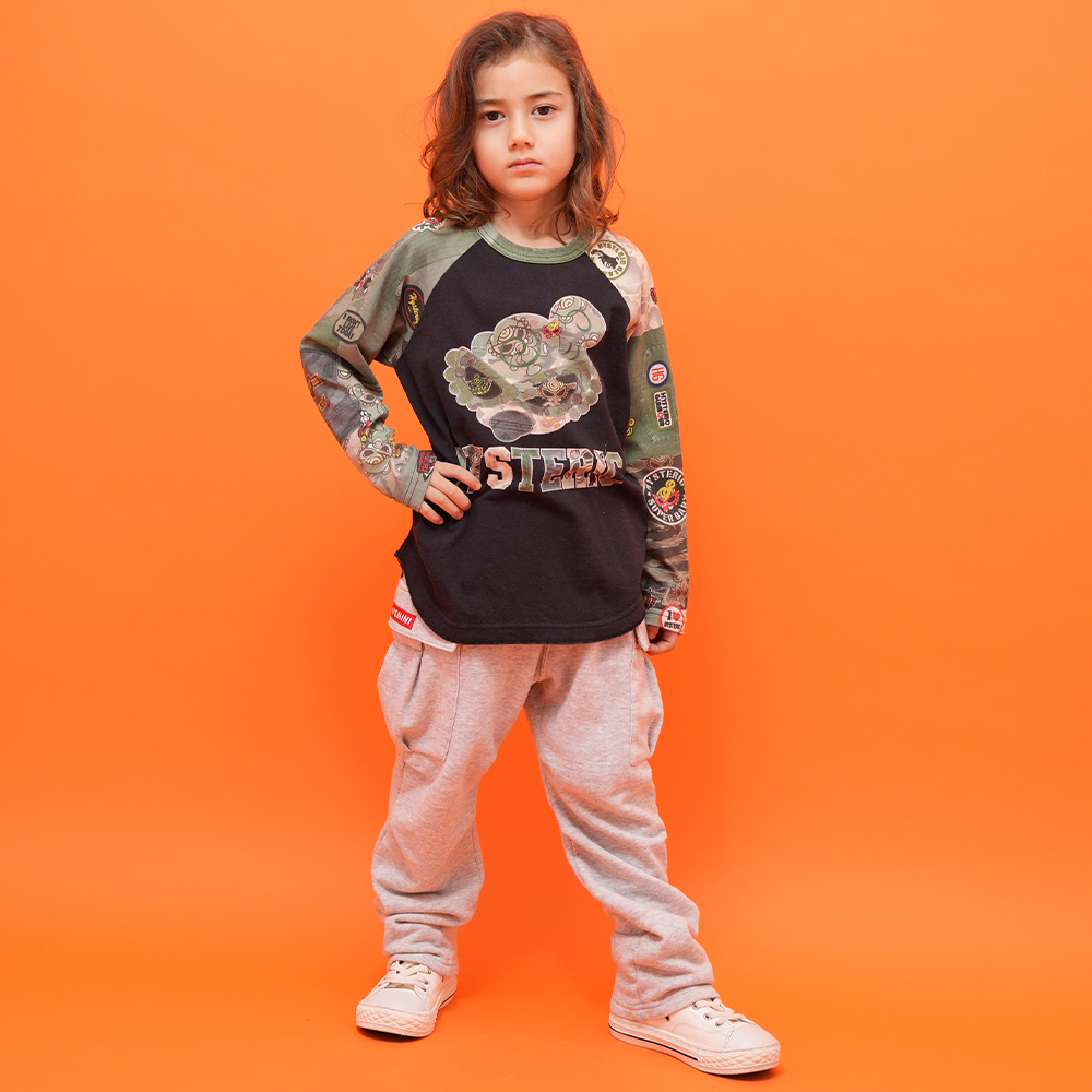 Hysteric Mini Direct Web Hystericmini CAMO PATCHWORK総柄 ラグランT 