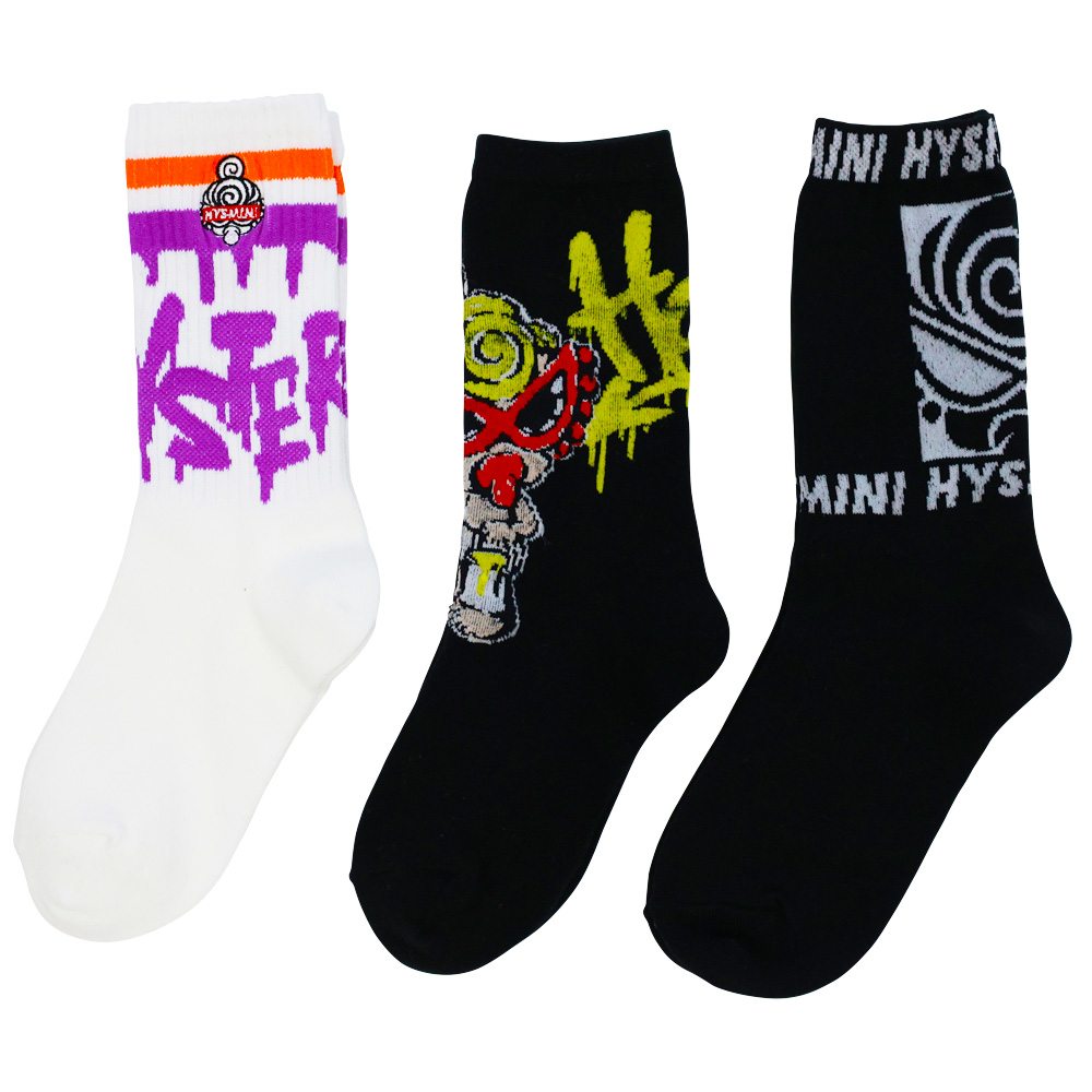 Hysteric Mini Direct  HystericMini TAGGING MINI&BOX LOGO 3Pソックス(22