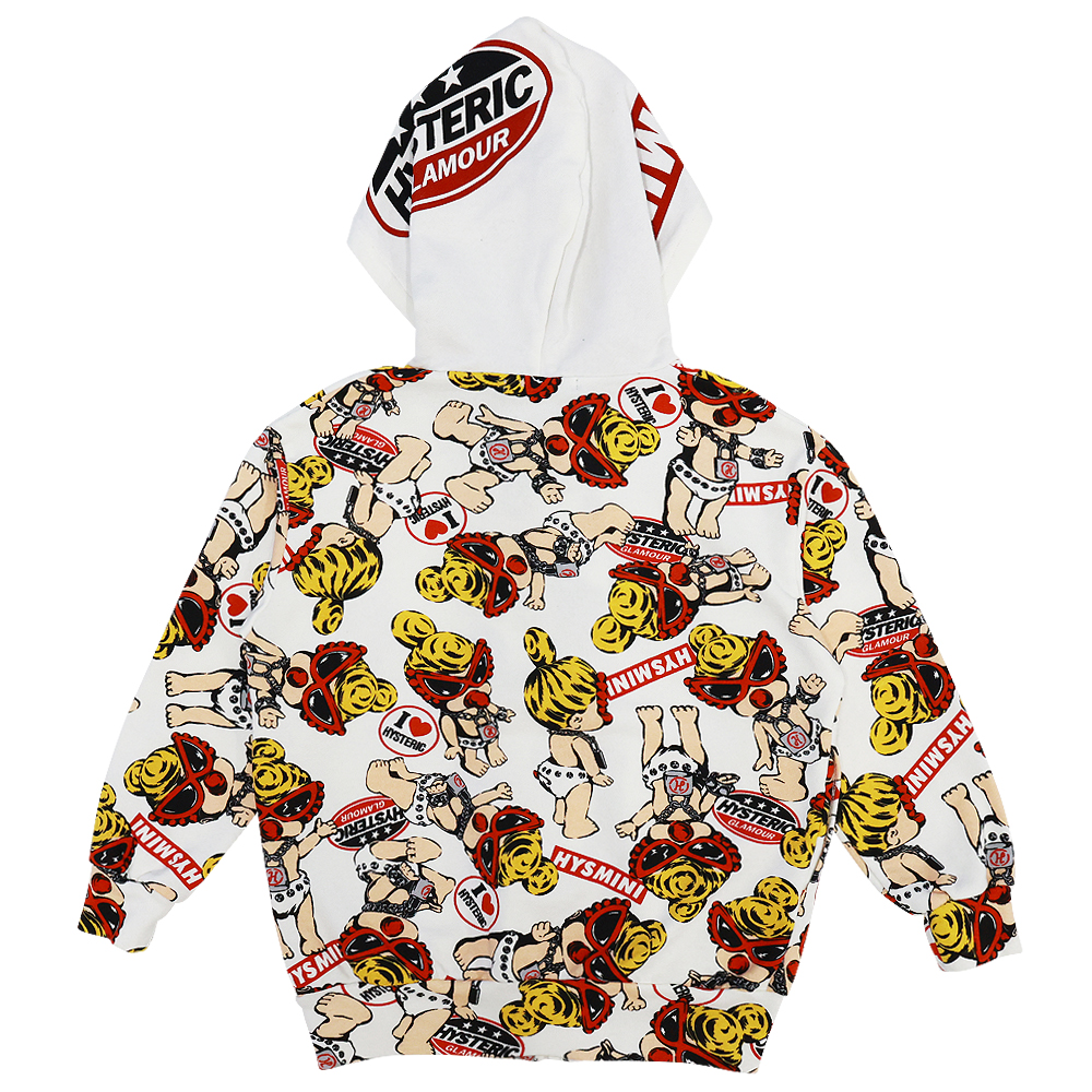 Hysteric Mini Direct Web HystericMini MINI DOLL総柄 裏毛パーカー