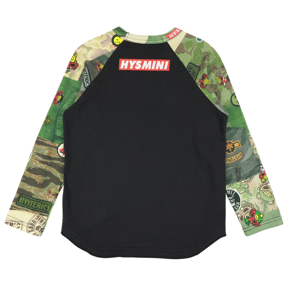 Hysteric Mini Direct Web Hystericmini CAMO PATCHWORK総柄 ラグランT 