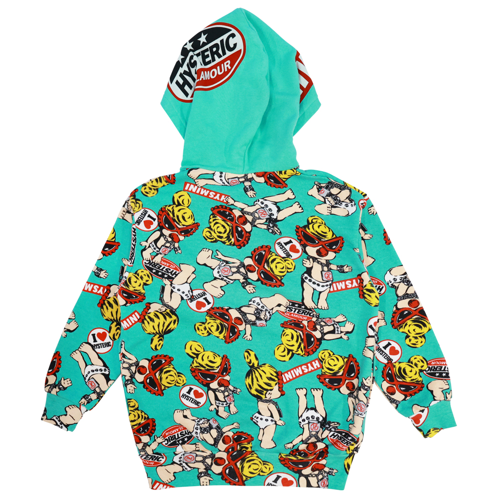 Hysteric Mini Direct Web HystericMini MINI DOLL総柄 裏毛パーカー
