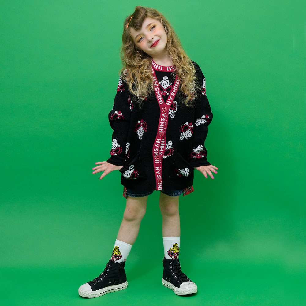 Hysteric Mini Direct  HystericMini MINI FACE ニットジャガード カーディガン(120cm