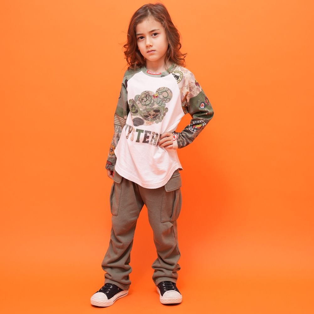 Hysteric Mini Direct Web Hystericmini CAMO PATCHWORK総柄 ラグランT 