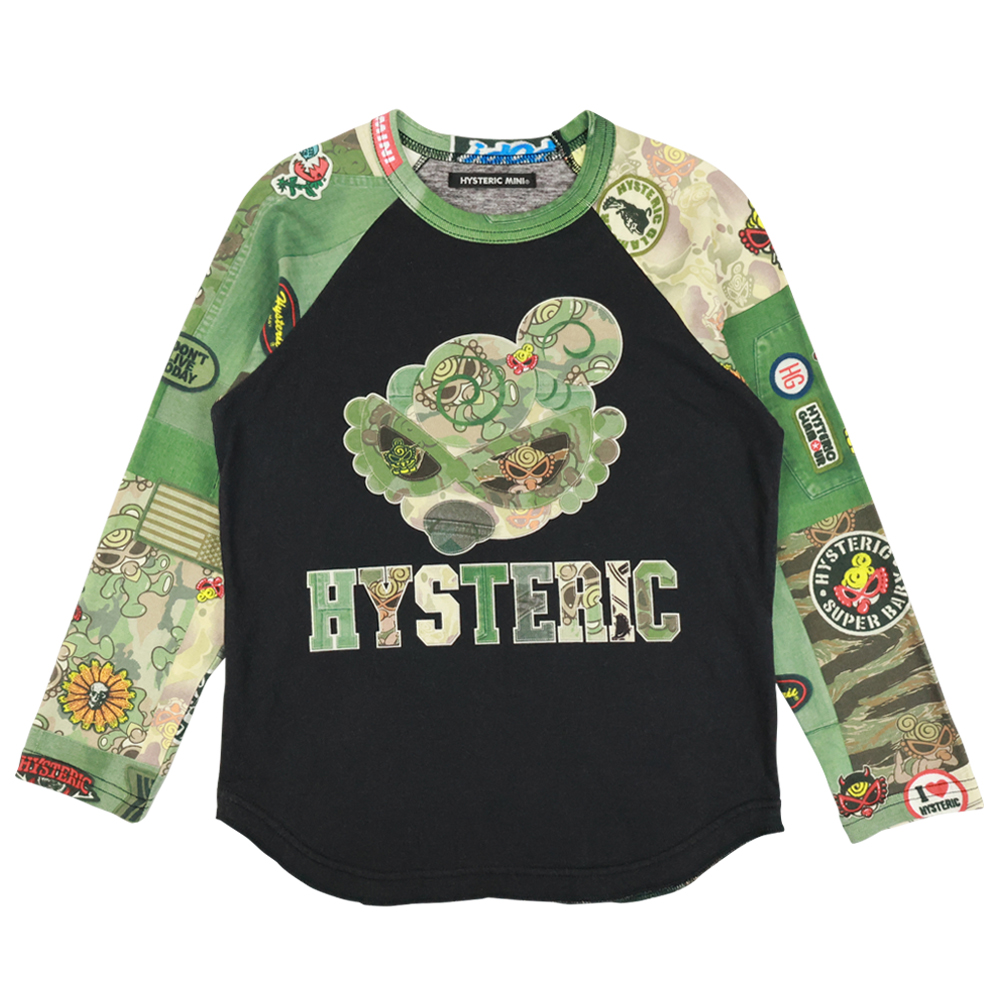 Hysteric Mini Direct Web Hystericmini CAMO PATCHWORK総柄 ラグランT 