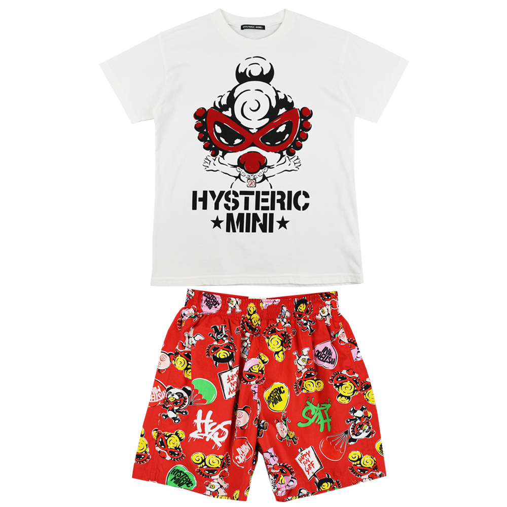 Hysteric Mini Direct Web Hystericmini TAGGING MINI半袖BIGTシャツステテコパンツSET(90cm ホワイトxレッド): HYSヒスミニ- Official Online Store - Hysteric Mini Direct Web Hystericmini TAGGING MINI半袖BIGTシャツステテコパンツSET(90cm ホワイトxレッド): HYSヒスミニ- Official Online Store -