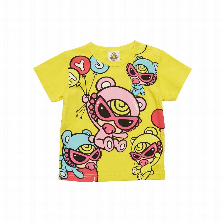 [AUGUST VACATION SPECIAL SALE]MY FIRST HYSTERIC　TEDDY MINI SWEET BALOON パネルプリント半袖Tシャツ