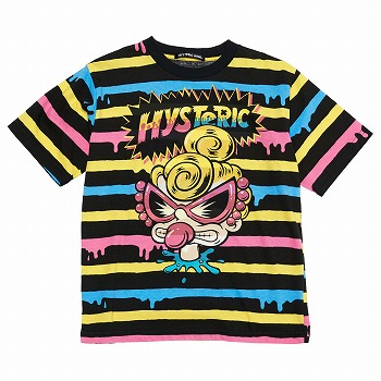 [AUGUST VACATION SPECIAL SALE]Hystericmini　DROPPING BORDER半袖Tシャツ