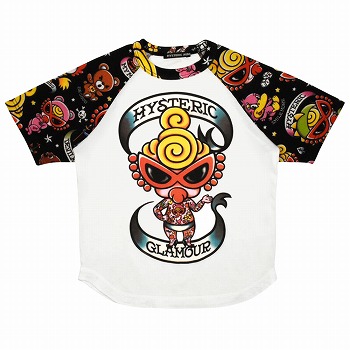 [AUGUST VACATION SPECIAL SALE]Hystericmini　HOLLY BABY TATTOO半袖ラグランTシャツ