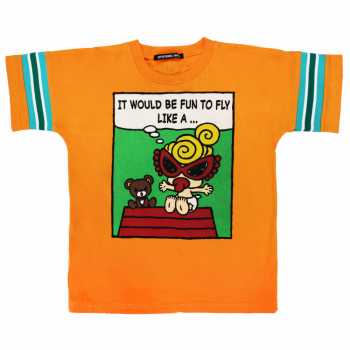 Hystericmini　WE CAN FLY 編立リブ付き BIG Tシャツ