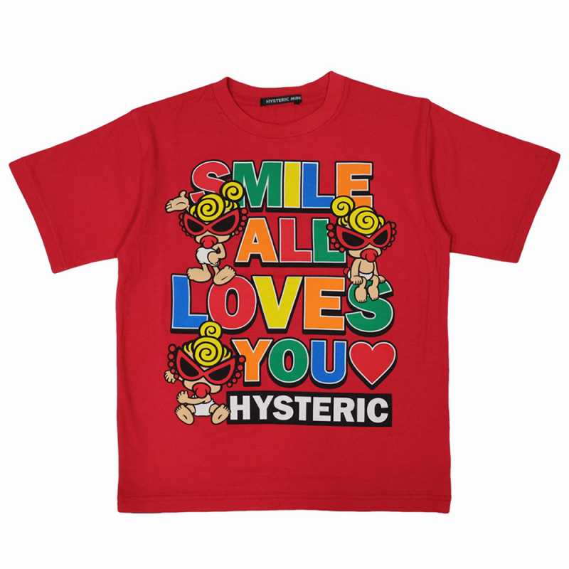 Hystericmini　SMILE ALL LOVES YOU 半袖Tシャツ