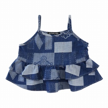 Hystericmini　PATCHWORK DENIM ジャガード ショート丈 チュニック