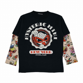 Hystericmini　TATTOO PARLOUR 重ね着風 長袖Tシャツ